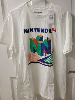 Nintendo 64 White Tee with Retro Logo Official Nintendo Licensed Product